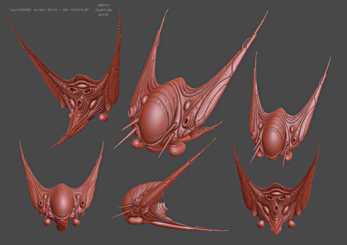'Hunters' Alien Pod 3D Mockup